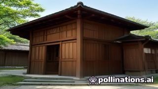 黄果短视频 古风甜宠短剧封面，宫廷庭院中两位古装主角温馨互动的画面